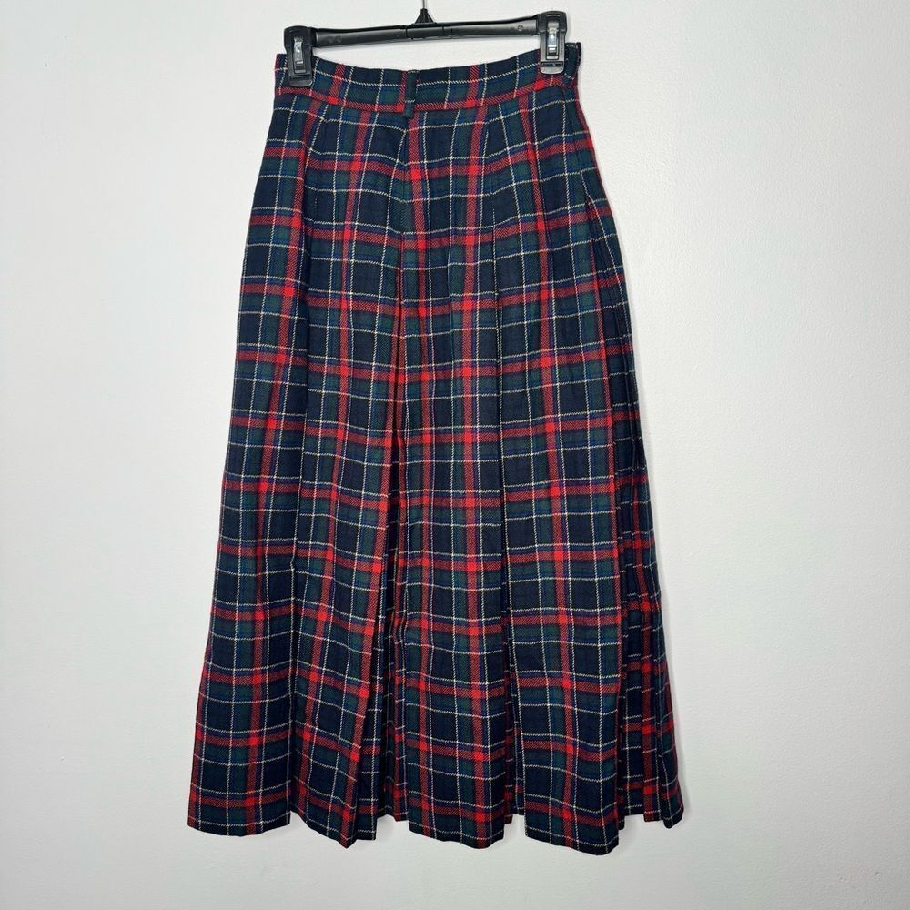 Herman Geist wool plaid midi skirt size 8
